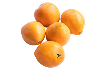 Loquats on white background