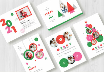 Simple & Colorful Christmas / Holiday Photo Card