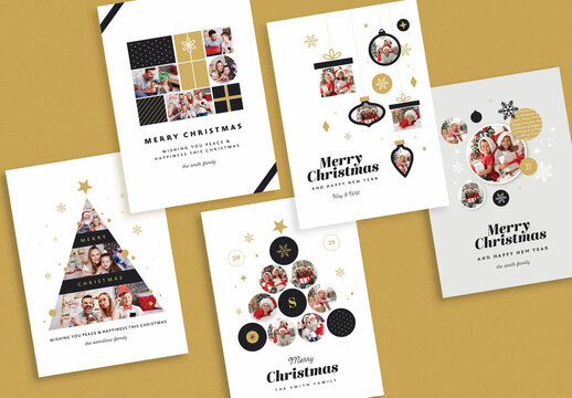 Black & Gold Christmas / Holiday Photo Card