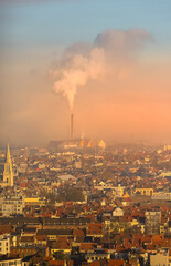 Bruxelles Brussels panorama brume environnement pollution planete immobilier incinérateur