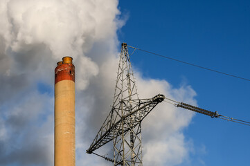 Environnement fumée pollution cheminée air carbone ozone industrie Brussels electricité...