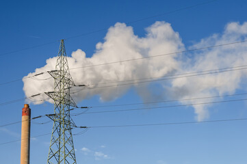Environnement fumée pollution cheminée air carbone ozone industrie Brussels electricité...