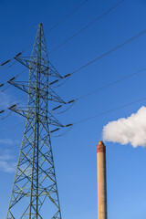 Environnement fumée pollution cheminée air carbone ozone industrie Brussels electricité...