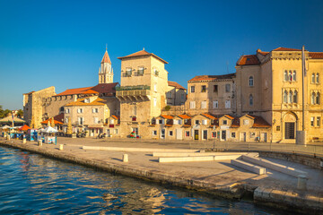 Fototapeta na wymiar Waterfront with promenade in The Old town of Trogir, Croatia, Europe.