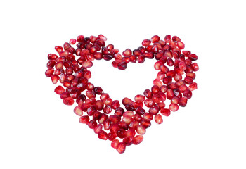 Pomegranate seed isolated on white background .