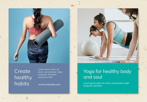 Yoga Wellness Marketing Layout Set
