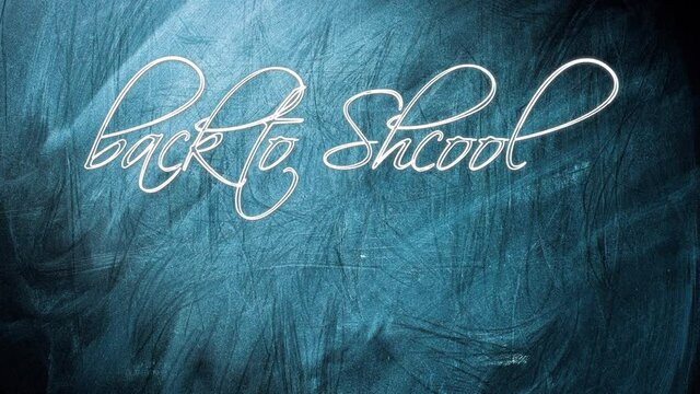 white back to school 2022 inscription appearing on blackboard 