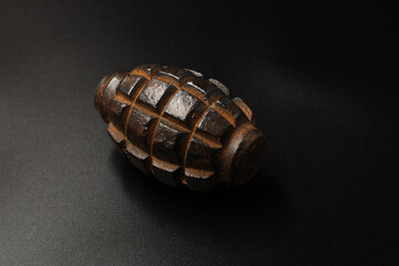 grenade of the first world war on a black background