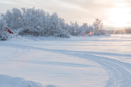 Winter scene in Swedish Lapland