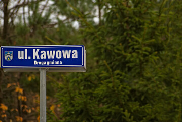 Tabliczka  : ulica Kawowa . Plate:  Coffee Street  © Grzegorz