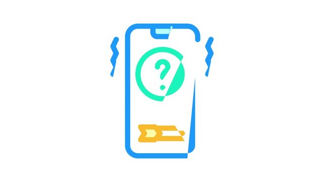 unknown telephone user call fear animated color icon unknown telephone user call fear sign. isolated on white background