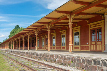 View of old vintage railway station, Haapsalu, Estonia