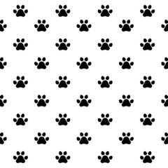 Seamless pattern with dog footprints. Sketch dog footprints pattern for wallpaper design. Seamless vector texture. 