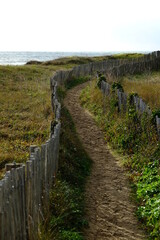 A small path on the french west coast. Brittany, Batz-sur-mer, France, the 3rd December 2021.