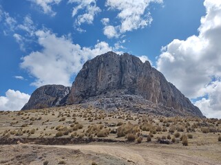 Beautiful landscape of the Anashpata hill, with a clear and radiant sky, showing all the splendor of its nature. 