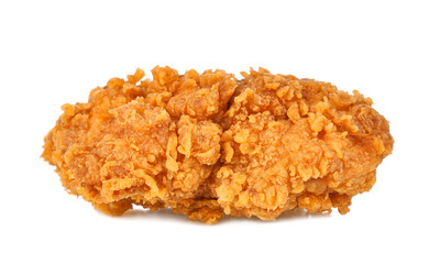 Crispy fried chicken isolated on white background.