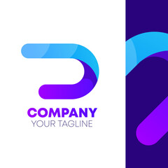 Letter D Modern Gradient Logo Design Icon