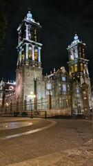Fototapeta na wymiar church tower in night