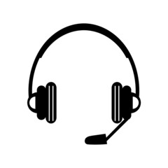 Black and white earphone icon. simple and attractive icon