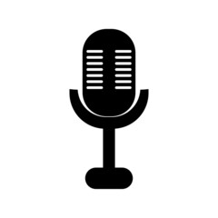 Black and white microphone icon. simple and attractive icon