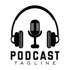 Microphone and earphone logo design. Creative logo design