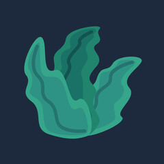 Algae in cartoon style. Isolated vector.
