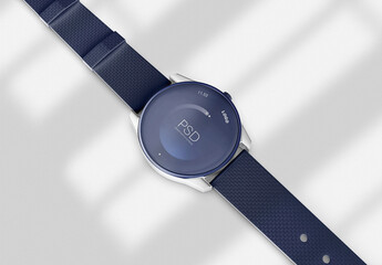 3D Top View of Modern Smartwatch Mockup