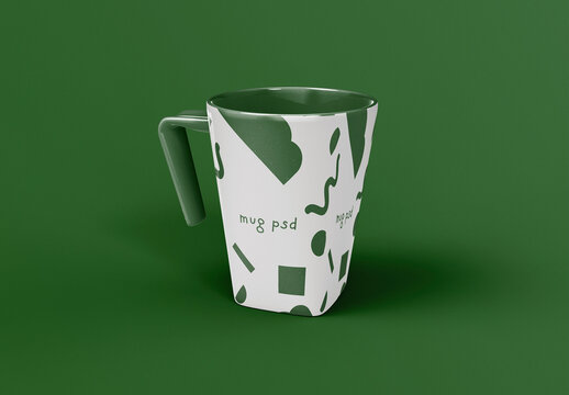 3D Front View of Square Coffee Mug