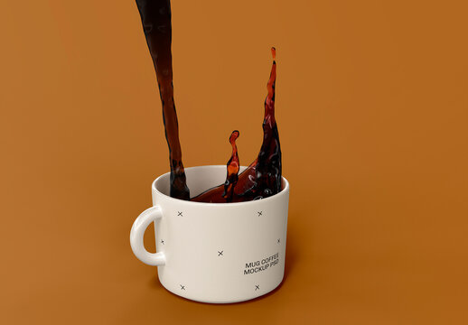 3D Coffee Mug Splash Mockups