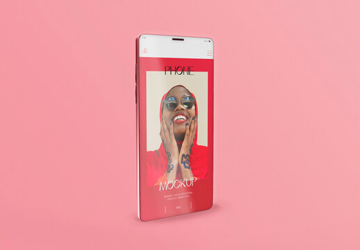 3D Front View of Smartphone Screen Mockup