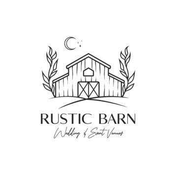 Rustic barn wedding venue logo design