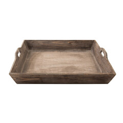 tray the wood isolated white background