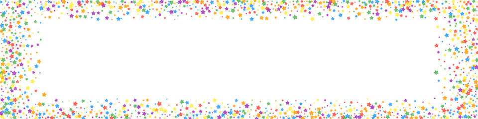 Festive optimal confetti. Celebration stars. Rainb