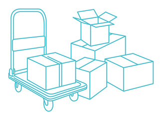 ダンボールに荷造り（荷解き）している引越しの風景