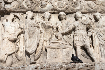 Roman Arch of Galerius in the center of city of Thessaloniki, Greece