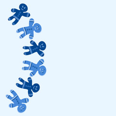 a frame of ginger cookies. Gingerbread men. Design element