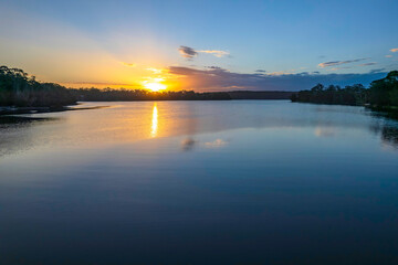 Sunset over the lake