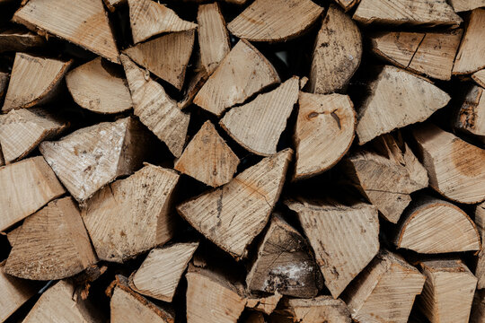 Stacked chopped wood