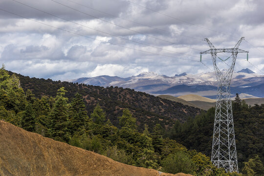 Green energy sources transmission tower