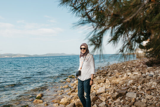 Hijabie girl soaking in the sun