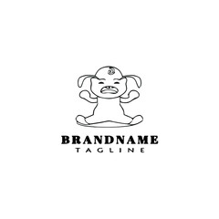 baby face character logo cartoon icon design cute black isolated vector illustration