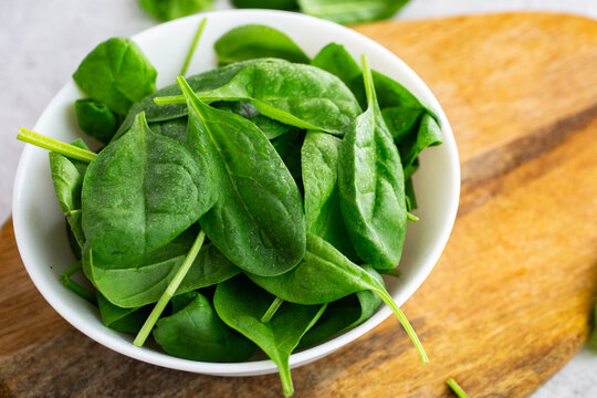 Macro shot of spinach leaves