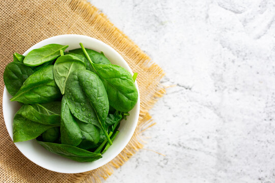Fresh spinach leaves