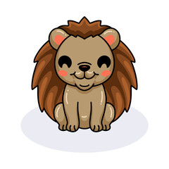 Cute little hedgehog cartoon sitting