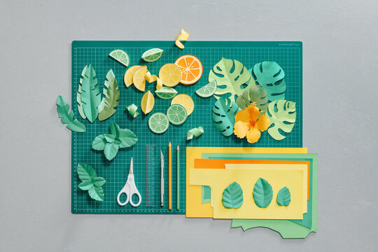 Paper leaves and fruits craft art work handicraft