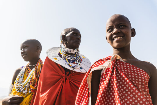 Portrait of Maasai woman in Tanzania.