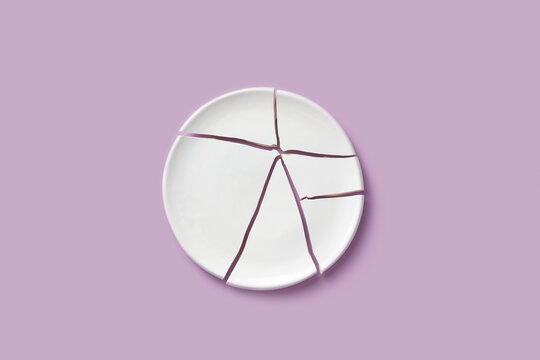 Broken white plate
