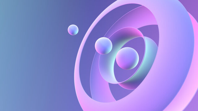 ABSTRACT CIRCLES IN NEON LIGHT 
