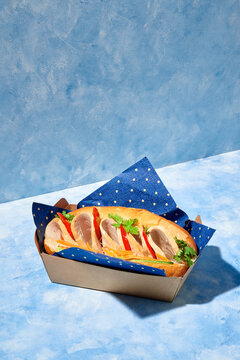 Famous Vietnamese food is banh mi thit, popular street food