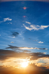 blue sky with clouds at sunset